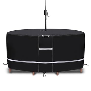 round outdoor table cover with umbrella hole