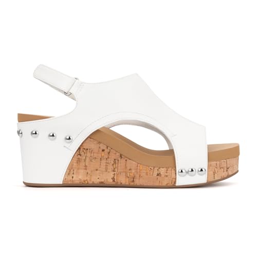 Image of PARTY Women's Wedge Sandals With Buckle Ankle Strap for Dressy Summer