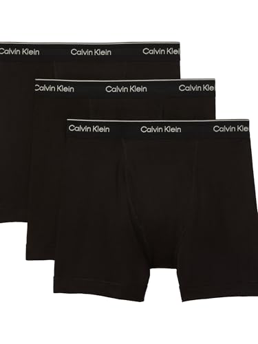 Calvin Klein Men's Cotton Classics 3-pack Boxer Brief, 3 Black, Medium