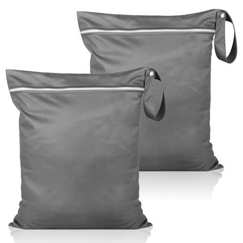 Svalor 2 Stück Wet Bag, Wiederverwendbar Schmutzige Kleidung Nasstasche, wasserdichte Wetbag Schwimmsachen mit Reißverschluss, für Baby-Stoffwindeln Sportkleidung Badeanzüge, 40 x 50 cm, Dunkelgrau Svalor 2 Stück Wet Bag, Wiederverwendbar Schmutzige Kleidung Nasstasche, wasserdichte Wetbag Schwimmsachen mit Reißverschluss, für Baby-Stoffwindeln Sportkleidung Badeanzüge, 40 x 50 cm, Dunkelgrau
