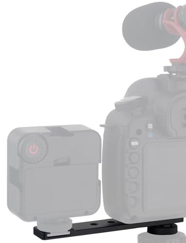 Rigdance Aluminum Camera Cold Shoe Mount, Hot Shoe Extension Camera Flash Bracket for Light, Mic, with 1/4\'\' Tripod Screw-4.9\" Long - Thumbnail 4