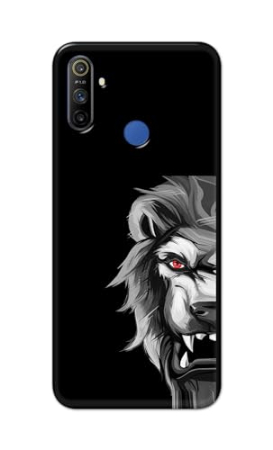 Image of PRINTFIDAA Plastic Printed Hard Back Cover Case For Realme Narzo 10A | Realme Narzo 20A Back Cover (Angry Lion) -112, Multi