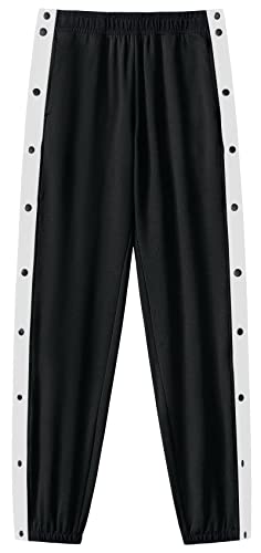 Chrisuno Men's Sweatpants Tear Away Basketball Sweat Pants Athletic Joggers