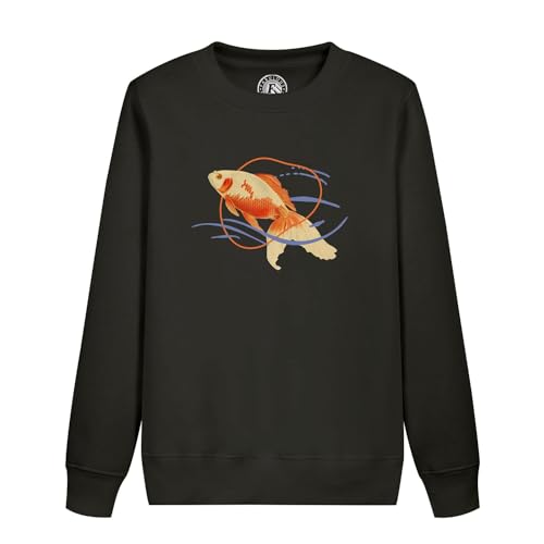 Sweat poisson koi haut de gamme avec illustration ancienne biologie carpe