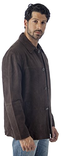 REED Men's Quello 4 Button Water Repellent Suede Leather Jacket2