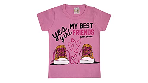 Kit Lote 5 Camisetas Blusa Manga Curta Infantil Menina Cor:Colorido;Tamanho:4