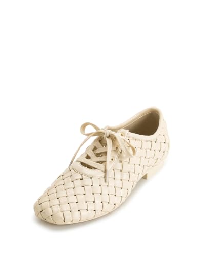 JW PEI Womens Kayla Weave Strap Flat Shoes - Beige