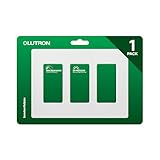 Lutron Claro 3-Gang Decorator Wallplate, CW-3-WH, no visible screws, White