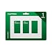 Lutron Claro 3 Gang Decorator Wallplate, CW-3-WH, White