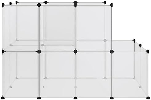 Foldable Medium Black Rabbit Hutch Cage with Platform & Ladder - Durable PP & Steel Indoor/Outdoor Animal Enclosure for Spacious Bunny Habitat, Ideal for Rabbits, Guinea Pigs & Hamsters