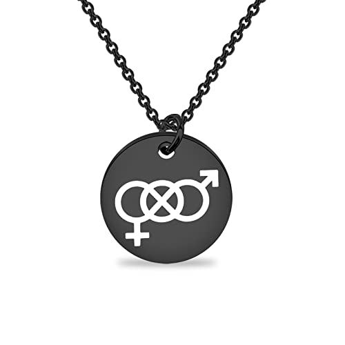 CENWA Bisexual Pendant Necklace Proud Symbolic LGBT Jewelry Gay Pride Bisexual Pride Necklace LGBT Pride Gift