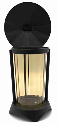 Grave Lantern Metal Round with LED Candle 21 cm (Lantern: Black - Glass: Bronze) - Image 3