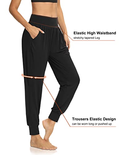 Image of DIBAOLONG Womens Yoga Joggers Pants Loose Workout Sweatpants Comfy Lounge Pants with Pockets
