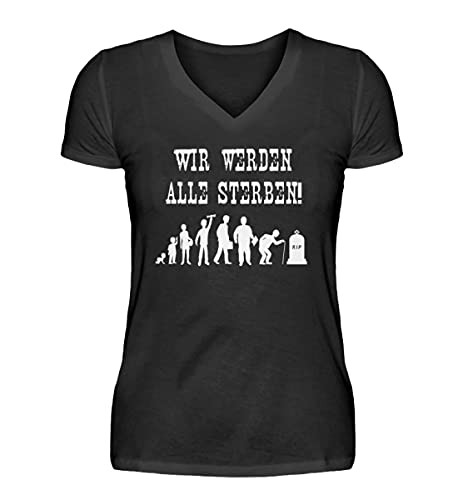 T-Shirt col en V Femme Noir S Idéal pour Vos Sorties Décontractées en Ville