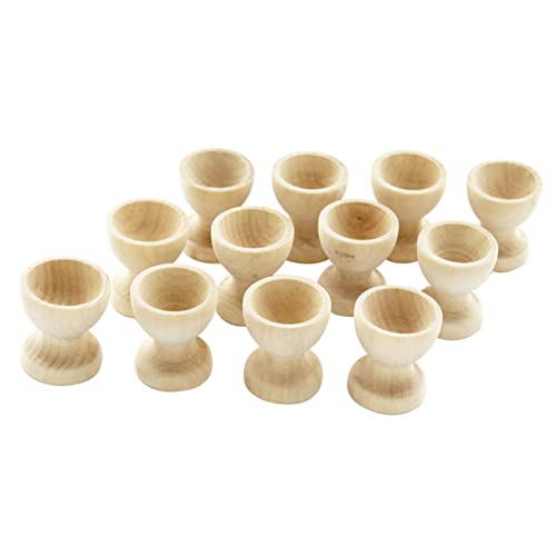 Morain Natural Holz Eggaufbecher Ostereihalter Tischplatte Display Tasse Tablett Für Aufbewahrung Kristallkugeln Eier Lippenstifte Stifte Holz Weich Gekochte Eierbecher Für Handwerksspielzeug – Bild 5