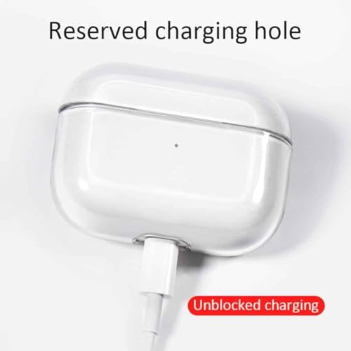 Image of PLUK for Apple AirPods Pro 3 Generation(2025) Soft Silicone Case Cover Shockproof Protective Silicone 360 Full Protection Dust-Proof Shockproof Case Cover with Hook (Case Only) - Transparent Clear
