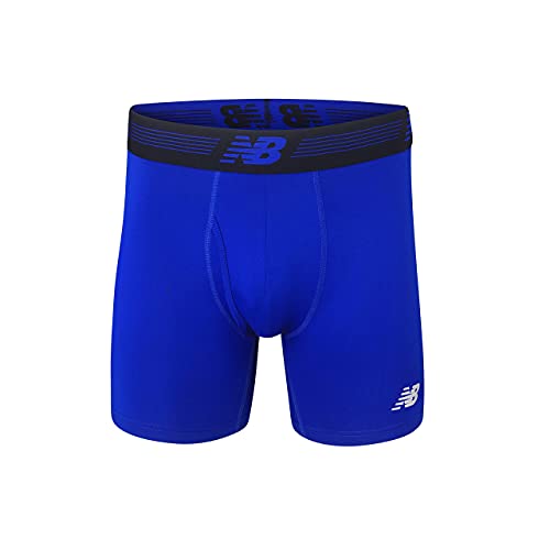 Image of New Balance Men's Performance Boxer Briefs with Fly, Breathable Stretch Underwear, Moisture Wicking, Soft Waistband (3 Pack)