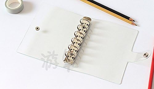 Index Tabs for A5/A6 6-Holes Cover Round Ring View Binder File Folder Loose Leaf Sheet Protectors Binder Cover Protector (Clear Cover,A6/17cm*10cm/6 Inch) 1