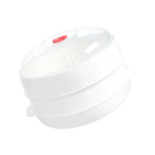 換気されたベースのあるマイクロ波汽船コンテナパンの透明なカバーdumplings頑丈なキッチンツールクイックヒートキッチンフードウォーマー