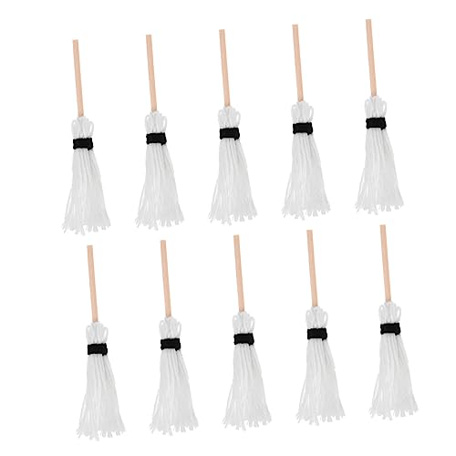 SUPVOX Halloween Miniature Broom Set 10pcs Witch Broom Decorations Scary Mop Props for Party Theme