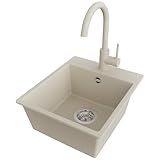 evier encastrable 2 bacs beige ⚙️ FLEXIBILITÉ DE CONCEPTION – L’évier est équipé d’un trou percé pour le robinet ainsi que de 2 trous pré-fraisés, permettant l’installation d’accessoires tels qu’un distributeur de savon ou un bouton de vidage automatique. Vous pouvez les placer selon vos préférences, en adaptant les solutions à vos besoins. Ces accessoires intégrés améliorent le confort d’utilisation et optimisent la fonctionnalité de votre évier au quotidien.