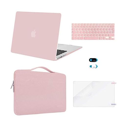 MOSISO Funda Dura Compatible con MacBook Air 13 (A1369/A1466, Versión 2010-2017), Plástico Carcasa Rígida & Funda Protectora & Protector de Pantalla & Piel de Teclado & Cubierta de Webcam, Cuarzo Rosa