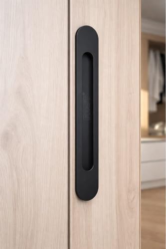 Image of FAST CSH03 Stainless Steel Black Architechral Cabinet Concealed Sliding Door Handle for Wardrobe & Cupboard Doors. (8 INCH)