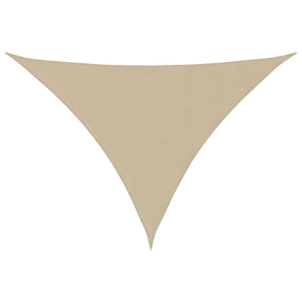 Voile d'ombrage triangulaire beige 4x5x6,4 m en tissu Oxford anti-UV