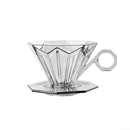 Cono de filtro gotero de café reutilizable, paquete de 1, para preparación por vertido, extracción uniforme y diseño portátil, para uso doméstico o de viaje (gris claro)