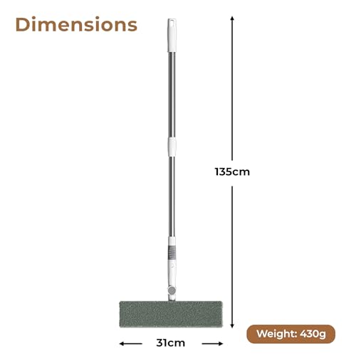 Image of HomeEssentials Multi-Surface Microfiber Mop - 180 Swivel Head for Deep Under-Furniture Cleaning - Extendable Wall & Baseboard Cleaner with Reusable Pads - Lightweight Retractable Mop for Home