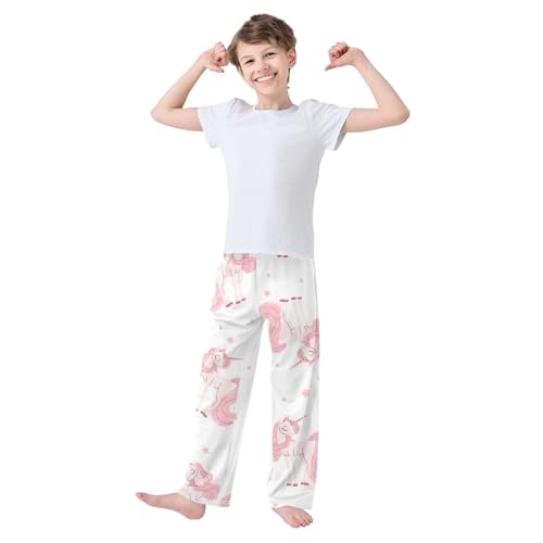 Star Unicorn Boys Pants Boys Athletic Pants Long Pant for Boywith Pockets Wide-Leg Size 6-14Y3