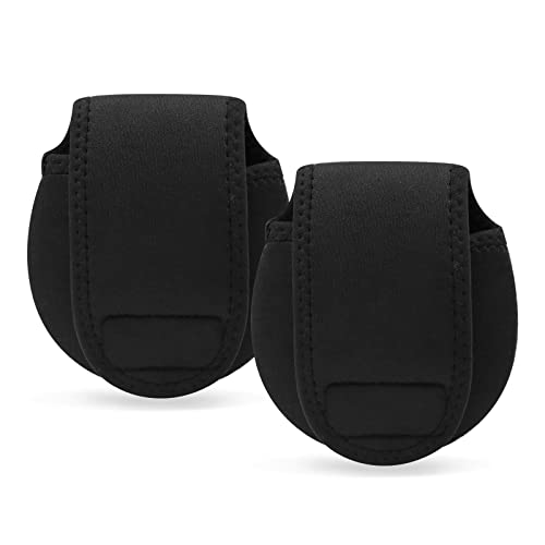 2 fundas para carretes de pesca, bolsa protectora para carretes de cebo con gancho y bucle, bolsa gruesa para carrete giratorio de trolle, funda...