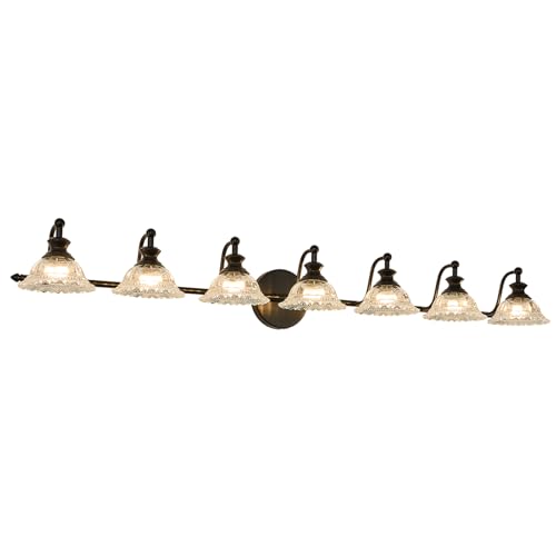 Image of XIEDUN Black 7 Light Vanity Light Bathroom Light Fixtures