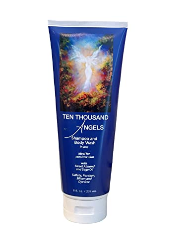 Ten Thousand Angels Shampoo Body wash in one, sulfate, paraben and silicone free. For all types of hair. Wonderful on sensitive skin Two in one product. Safe for color treated hair.