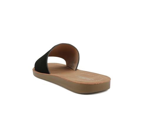 Image of Soda Shoes Efron-S Women Flip Flops Basic Plain Slippers Slip On Sandals Slides Casual Peep Toe Beach