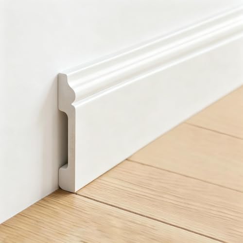 Image of Art3d High-Impact Baseboard Molding Trim, 56.3 x 3.2 Inch, 10-Pack, White