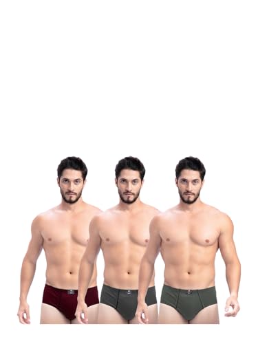 Image of Milton Mens Pure Cotton Solid Briefs with Inner Elastic|Premium Soft Breathable Underwear for Men|Comfort-Fit Waistband for All-Day Wear|Multi-Color, Color Name May Vary as per Availability|Pack of 3