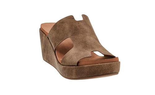 Corkys Footwear Women's Pucker Up EVA Foam Platform Slip On 2.50 Inch Wedge Light Weight Cushioned Memory Foam Insole Peep Toe Casual Dressy Trendy Sandals for Women3