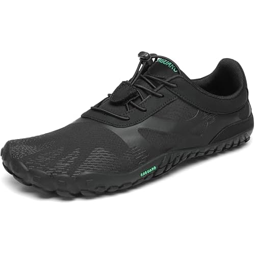 SAGUARO Hombre Mujer Minimalistas Zapatillas de Trail Running Ligeras y Respirable Zapatos Descalzos Gym Playa Calzado de Deportes Acuaticos para Correr Senderismo, Negro 42 EU