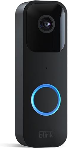 Blink Video Doorbell With 1-Year Subscription – Two-way audio, HD video, motion and chime app alerts, Works with Alexa – wired or wire-free (Black)
