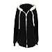 Hesxuno Womens Fleece Jackets Casual Fall Winter Warm Thick Shaggy Fuzzy Zip Up Hoodies Solid Coats Outwear with Pockets