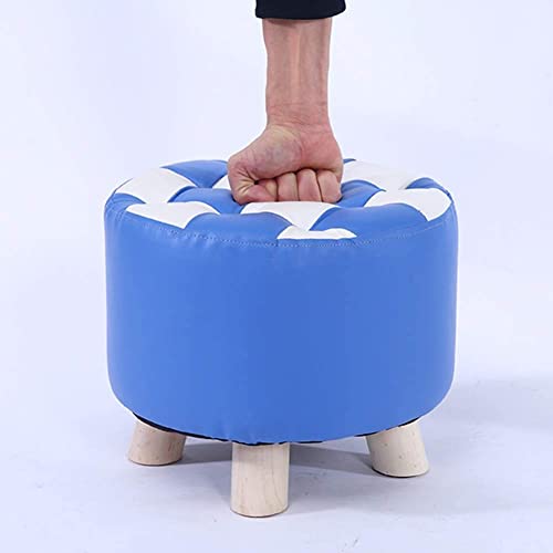 Table basse tabouret gain de place en cuir orange et bois massif