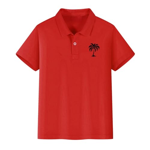 Teen Girls Palm Tree Polo Shirt Kids Short Sleeve School Uniforms Girl Summer Button Collared Resort Wear Clothes4