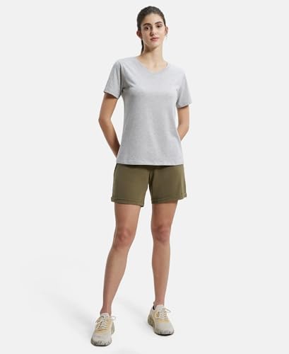 Image of Jockey AW23 Women's Super Combed Cotton Rich Regular Fit Shorts with Side Pockets