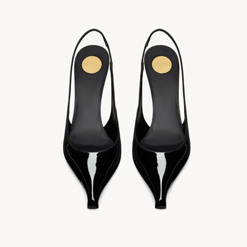 Vertundy Women's Slingback Heels Transparent Wedge Heel Pointed Toe Heels Strap Party Wedding Pumps3