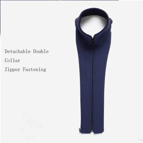 Image of INVACHI Men's Wool Blend Coat Warm Winter Trench Coat with Detachable Soft Scarf Single Breasted Pea Coat