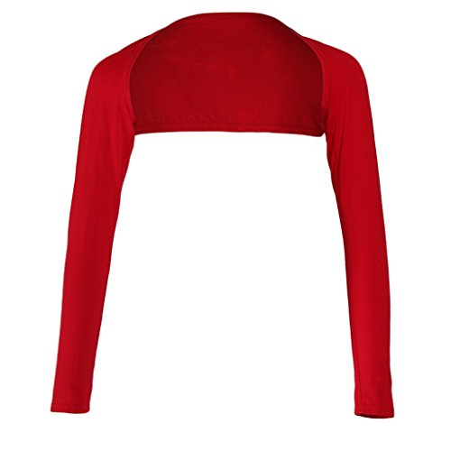Sharplace Femme Shrug à Manches Longue Bras Couverture Shrug Bolero Hijab - Taille Unique - Rouge, comme décrit