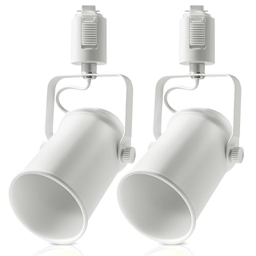 Aiwode レールライト ダクトレール用スポットライト E26口金 角度調節可能 ロック機構により脱落を防止 簡単なインストール 高級 和風 目に優しい 節電 省スペース設計 寝室 高級レストラン 書斎 廊下の照明に適しています 電球はありません 白 2個入り