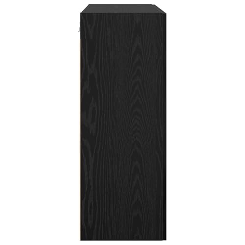 Armario de pared negro 69,5x34x90 cm de madera con puerta 8