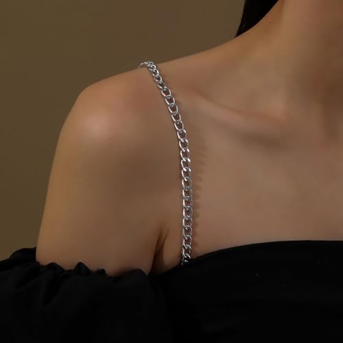 Clataly Verstellbarer BH mit unsichtbaren Schultergurten für Brauten, Brautjungfern, Brautkleider, Metallkleidungsaccessoires (Silber)